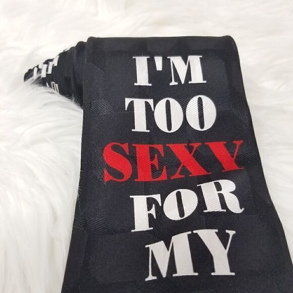 Addiction Mens Designer Black Silk Necktie Sexy - Picture 2 of 7